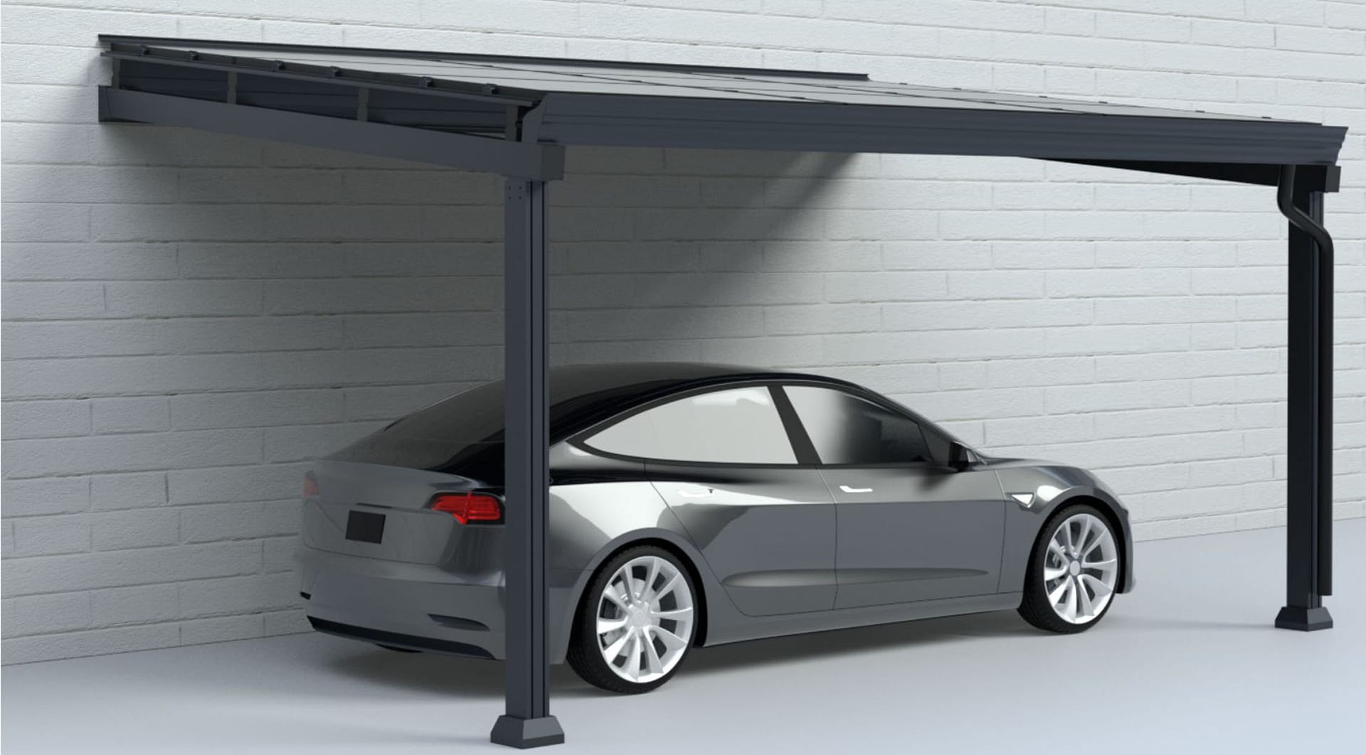 Carport solaire une voiture contre un mur – Image 6