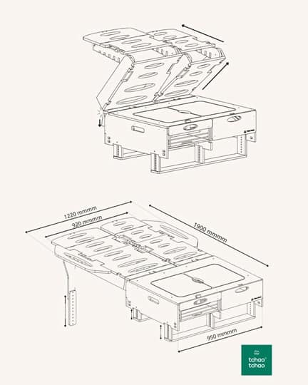 Coffre lit 1 ou 2 personne(s) réf TT25V – Image 7